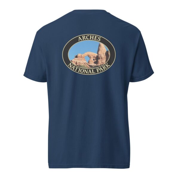 Turret Arch Arches National Park T-Shirt – Iconic Desert Arch Comfort Colors Tee (Back print, black graphic) - Image 7