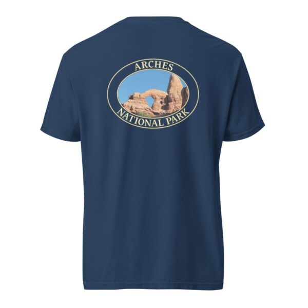 Turret Arch Arches National Park T-Shirt – Iconic Desert Arch Comfort Colors Tee (Back print, transparent graphic) - Image 7