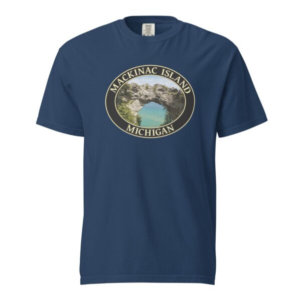 Mackinac Island T-Shirt - Arch Rock Graphic on Comfort Colors Heavyweight (Front print, black graphic) - Image 6