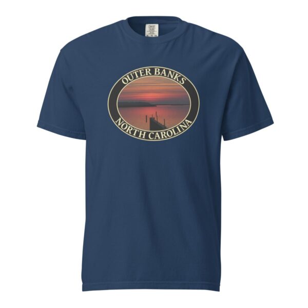 Outer Banks T-Shirt - Albemarle Sound Sunset Graphic on Comfort Colors Heavyweight (Front print, black graphic) - Image 6