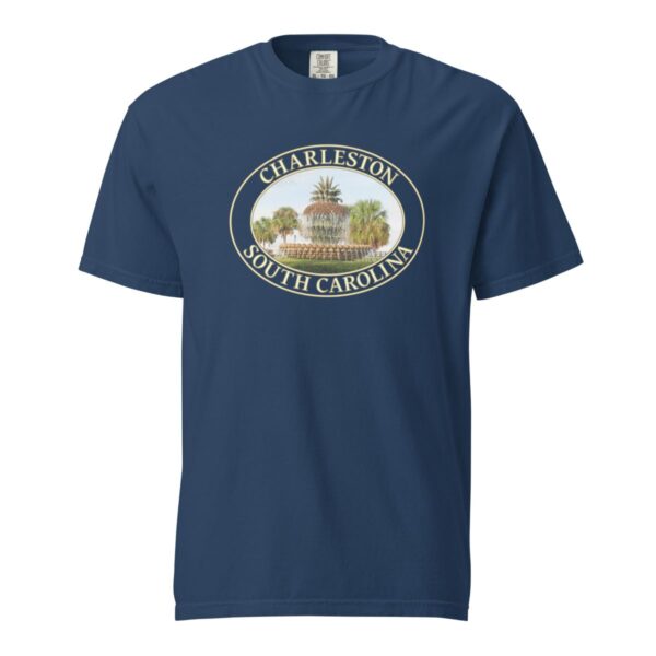 Charleston T-Shirt - Pineapple Fountain Graphic on Comfort Colors Heavyweight (Front print, transparent graphic) - Image 6