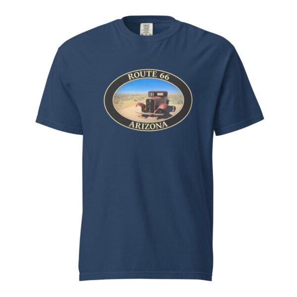 Route 66 Arizona T-Shirt - Antique Car Graphic on Comfort Colors Heavyweight (Front Print, Black Graphic) - Image 6