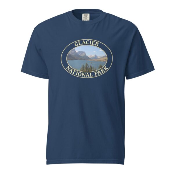 Glacier National Park T-Shirt - Saint Mary Lake Graphic on Comfort Colors Heavyweight (Front print, transparent graphic) - Image 6