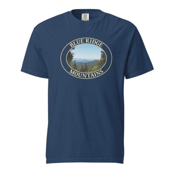 Blue Ridge Mountains T-Shirt - North Carolina Scenic View Graphic on Comfort Colors Heavyweight (Front print, transparent graphic) - Image 6