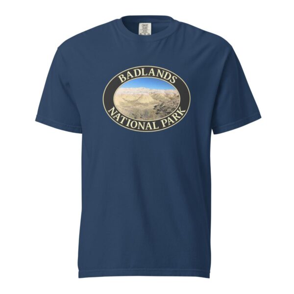 Yellow Mounds at Badlands National Park T-Shirt - Scenic Landscape on Comfort Colors Heavyweight Tee (Front print, black graphic) - Image 6