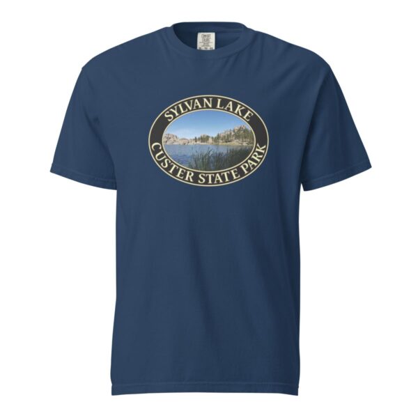 Sylvan Lake at Custer State Park T-Shirt - Scenic Landscape on Comfort Colors Heavyweight Tee (Front print, black graphic) - Image 6