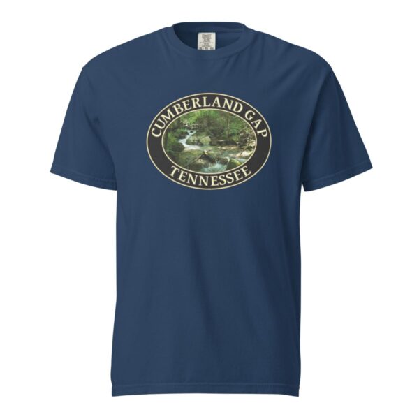 Mountain Stream in Cumberland Gap T-Shirt - Scenic Nature Design on Comfort Colors Heavyweight Tee (Front print, black graphic) - Image 6