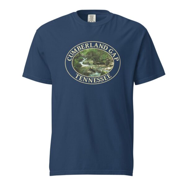 Mountain Stream in Cumberland Gap T-Shirt - Scenic Nature Design on Comfort Colors Heavyweight Tee (Front print, transparent graphic) - Image 6