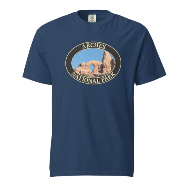 Turret Arch Arches National Park T-Shirt – Iconic Desert Arch Comfort Colors Tee (Front print, black graphic) - Image 6