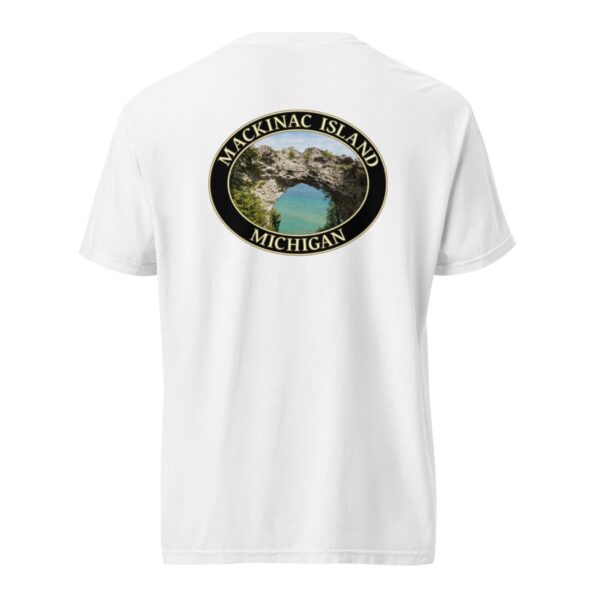 Mackinac Island T-Shirt - Arch Rock Graphic on Comfort Colors Heavyweight (Back print, black graphic) - Image 8