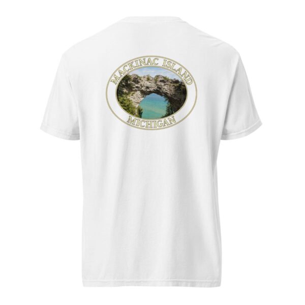 Mackinac Island T-Shirt - Arch Rock Graphic on Comfort Colors Heavyweight (Back print, transparent graphic) - Image 8