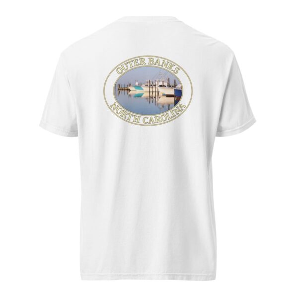 Outer Banks T-Shirt - Oregon Inlet Fishing Boats Graphic on Comfort Colors Heavyweight (Back print, transparent graphic) - Image 8