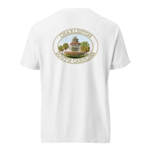 Charleston T-Shirt - Pineapple Fountain Graphic on Comfort Colors Heavyweight (Back print, transparent graphic) - Image 8