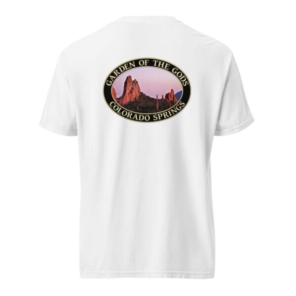 Garden of the Gods T-Shirt - Sunset Colorado Springs Graphic on Comfort Colors Heavyweight (Back print, black graphic) - Image 8