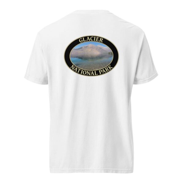 Glacier National Park T-Shirt - Lake McDonald Graphic on Comfort Colors Heavyweight (Back print, black graphic) - Image 8