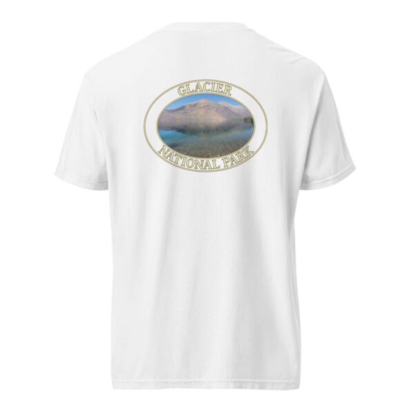 Glacier National Park T-Shirt - Lake McDonald Graphic on Comfort Colors Heavyweight (Back print, transparent graphic) - Image 8