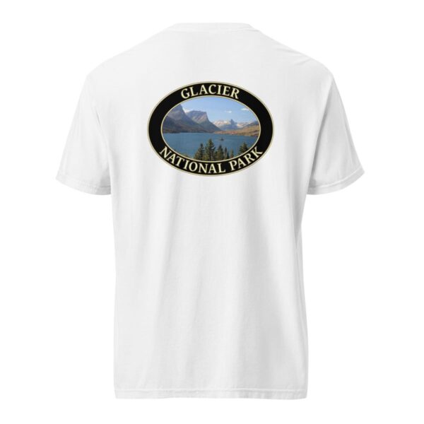 Glacier National Park T-Shirt - Saint Mary Lake Graphic on Comfort Colors Heavyweight (Back print, black graphic) - Image 8