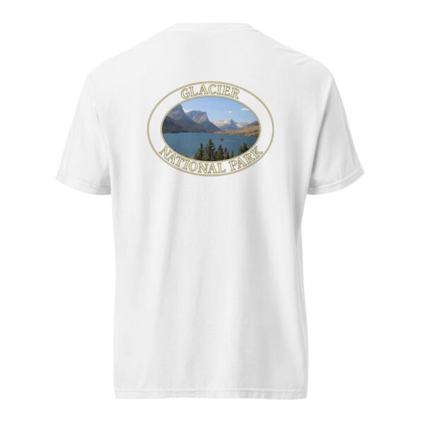 Glacier National Park T-Shirt - Saint Mary Lake Graphic on Comfort Colors Heavyweight (Back print, transparent graphic) - Image 8