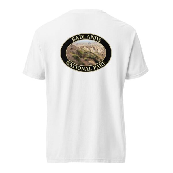 Big Horn Sheep at Badlands National Park T-Shirt - Scenic Graphic on Comfort Colors Heavyweight (Back print, black graphic) - Image 8