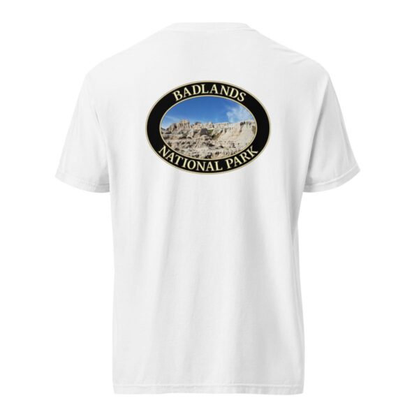 Badlands National Park T-Shirt - Scenic Graphic on Comfort Colors Heavyweight (Back print, black graphic) - Image 8