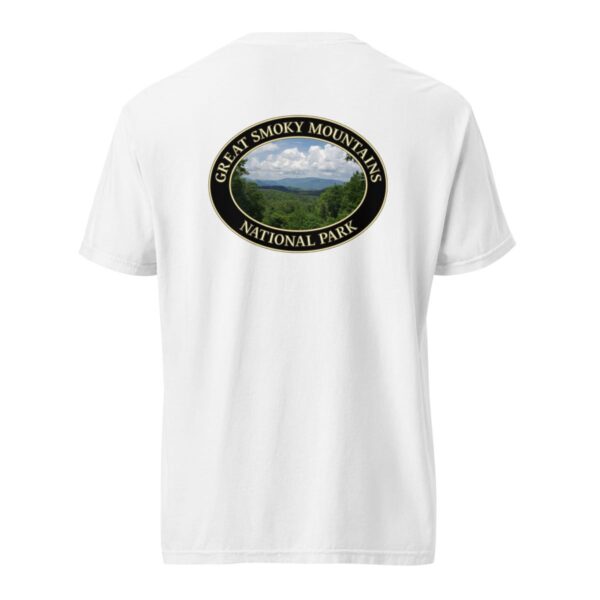 Great Smoky Mountains National Park T-Shirt - Scenic Tennessee Landscape on Comfort Colors Heavyweight Tee (Back print, black graphic) - Image 8