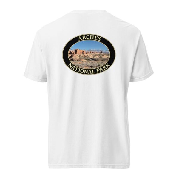 The Windows Arches National Park T-Shirt – Scenic Desert Arch Vista Comfort Colors Tee (Back print, black graphic) - Image 8