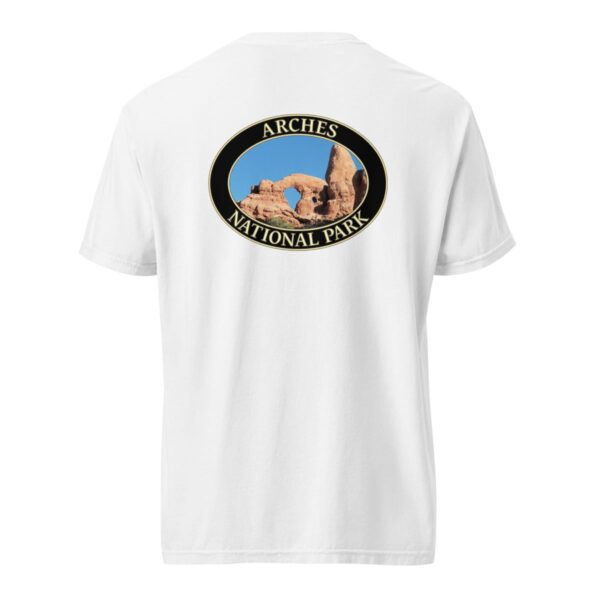 Turret Arch Arches National Park T-Shirt – Iconic Desert Arch Comfort Colors Tee (Back print, black graphic) - Image 8