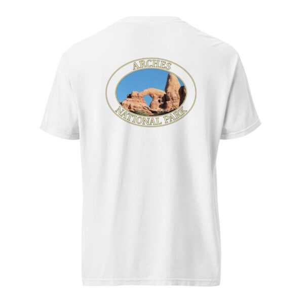 Turret Arch Arches National Park T-Shirt – Iconic Desert Arch Comfort Colors Tee (Back print, transparent graphic) - Image 8