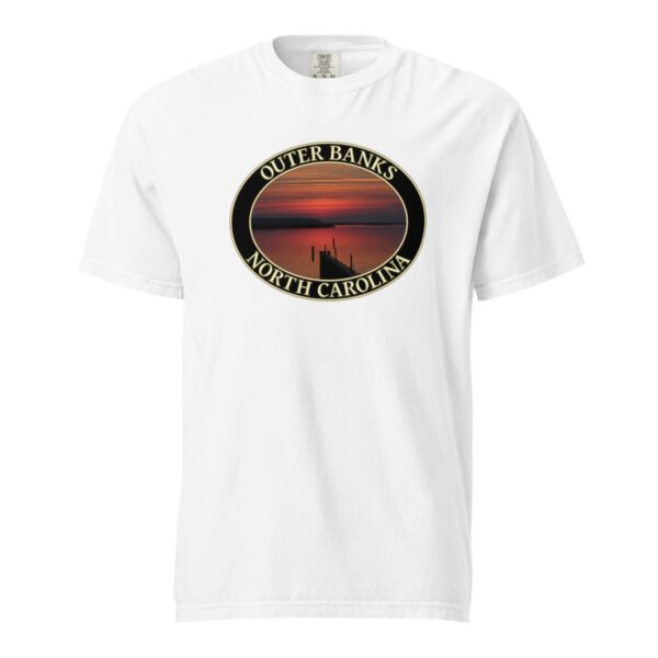 Outer Banks T-Shirt - Albemarle Sound Sunset Graphic on Comfort Colors Heavyweight (Front print, black graphic) - Image 7