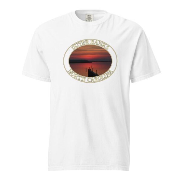 Outer Banks T-Shirt - Albemarle Sound Sunset Graphic on Comfort Colors Heavyweight (Front print, transparent graphic) - Image 7