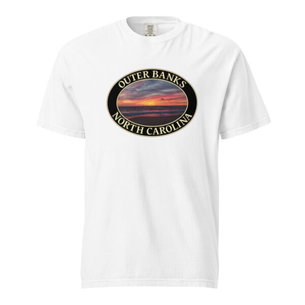 Outer Banks T-Shirt - Kitty Hawk Sunrise Graphic on Comfort Colors Heavyweight (Front print, black graphic) - Image 7