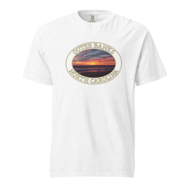 Outer Banks T-Shirt - Kitty Hawk Sunrise Graphic on Comfort Colors Heavyweight (Front print, transparent graphic) - Image 7