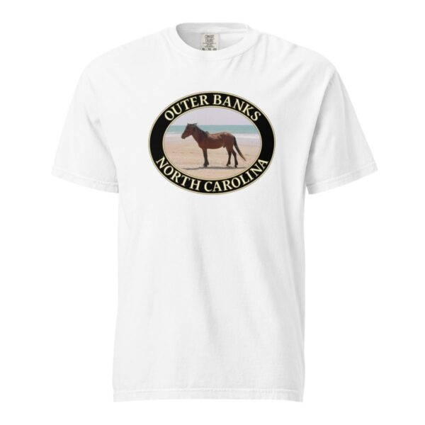 Outer Banks T-Shirt - Wild Horses Graphic on Comfort Colors Heavyweight (Front print, black graphic) - Image 7