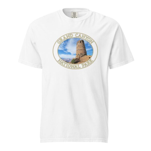 Grand Canyon National Park T-Shirt - Watchtower Graphic on Comfort Colors Heavyweight (Front Print, Transparent Graphic) - Image 7