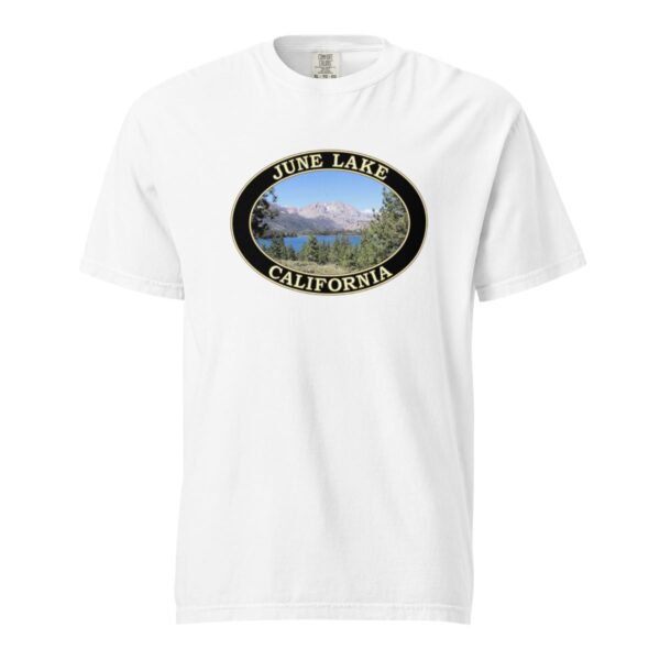 June Lake California T-Shirt - Scenic Graphic on Comfort Colors Heavyweight (Front print, black graphic) - Image 7