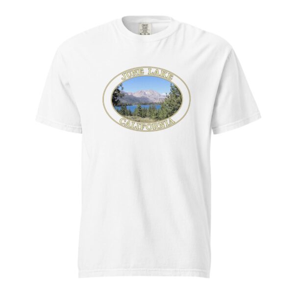 June Lake California T-Shirt - Scenic Graphic on Comfort Colors Heavyweight (Front print, transparent graphic) - Image 7