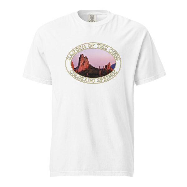 Garden of the Gods T-Shirt - Sunset Colorado Springs Graphic on Comfort Colors Heavyweight (Front print, transparent graphic) - Image 7