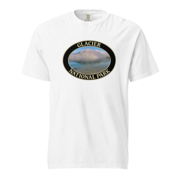 Glacier National Park T-Shirt - Lake McDonald Graphic on Comfort Colors Heavyweight (Front print, black graphic) - Image 7