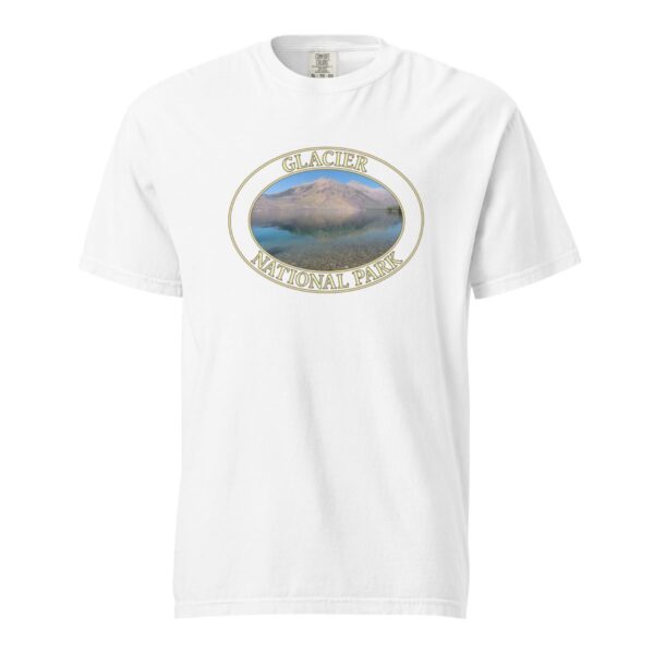 Glacier National Park T-Shirt - Lake McDonald Graphic on Comfort Colors Heavyweight (Front print, transparent graphic) - Image 7