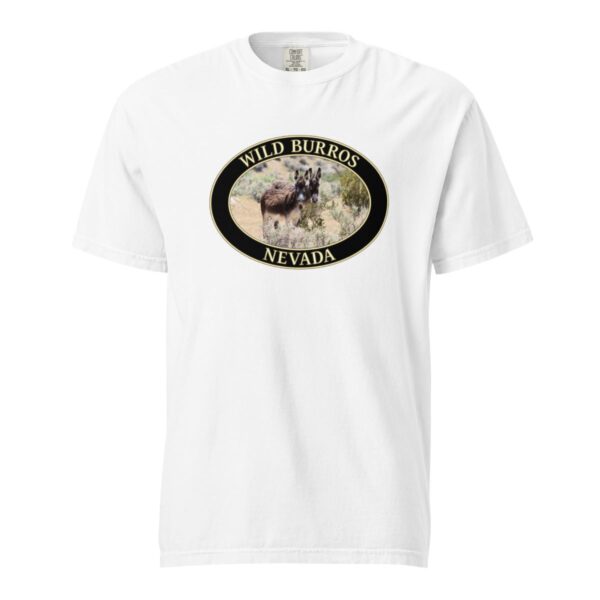 Wild Burros Nevada T-Shirt - Desert Wildlife Graphic on Comfort Colors Heavyweight (Front print, black graphic) - Image 7