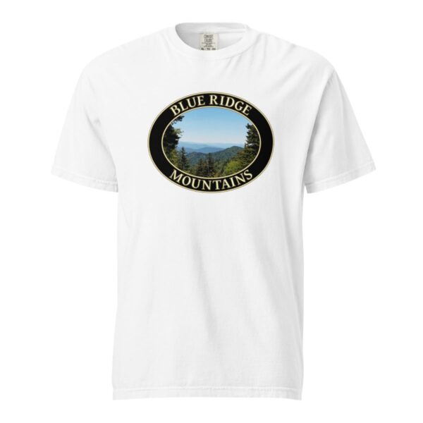 Blue Ridge Mountains T-Shirt - North Carolina Scenic View Graphic on Comfort Colors Heavyweight (Front print, black graphic) - Image 7