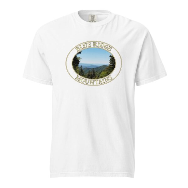 Blue Ridge Mountains T-Shirt - North Carolina Scenic View Graphic on Comfort Colors Heavyweight (Front print, transparent graphic) - Image 7