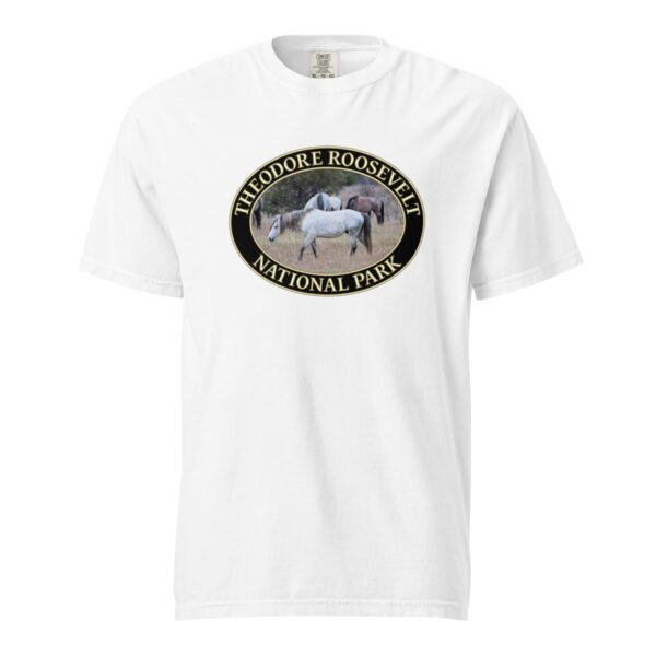 Theodore Roosevelt National Park T-Shirt - Wild Horses Graphic on Comfort Colors Heavyweight (Front print, black graphic) - Image 7