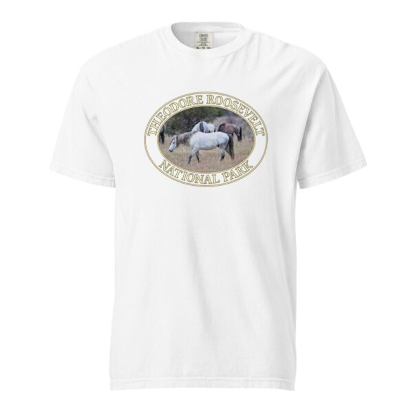 Theodore Roosevelt National Park T-Shirt - Wild Horses Graphic on Comfort Colors Heavyweight (Front print, transparent graphic) - Image 7