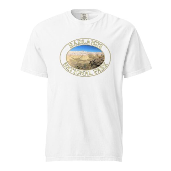 Yellow Mounds at Badlands National Park T-Shirt - Scenic Landscape on Comfort Colors Heavyweight Tee (Front print, transparent graphic) - Image 7