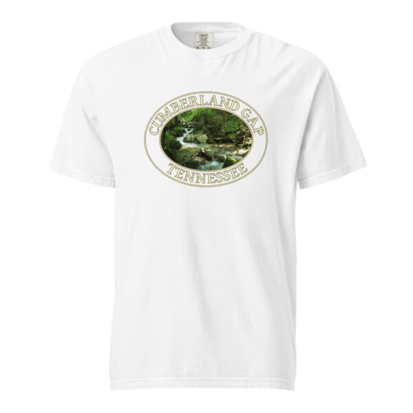 Mountain Stream in Cumberland Gap T-Shirt - Scenic Nature Design on Comfort Colors Heavyweight Tee (Front print, transparent graphic) - Image 7