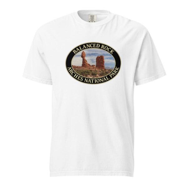 Balanced Rock T-Shirt – Arches National Park Scenic Comfort Colors Heavyweight Tee (Front print, black graphic) - Image 7