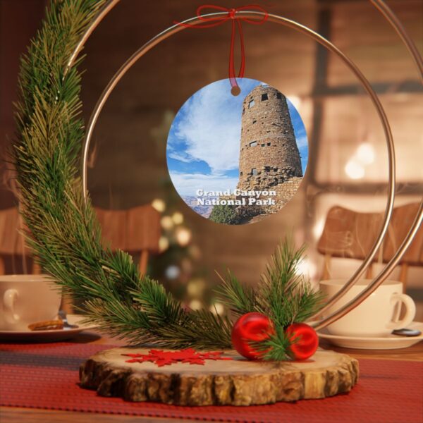 Grand Canyon National Park Ornament - Watchtower Scene, 3.5" Double-Sided Aluminum Christmas Ornament, Personalized Gift - Image 4