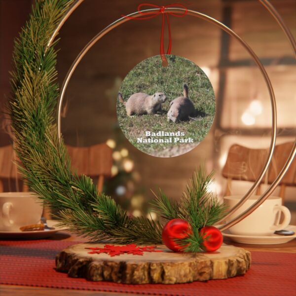 Badlands National Park Ornament - Prairie Dog Couple, 3.5" Double-Sided Aluminum Christmas Ornament, Personalized Gift - Image 4