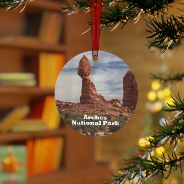 Arches National Park Ornament - Balanced Rock, 3.5" Double-Sided Aluminum Christmas Ornament - Image 3